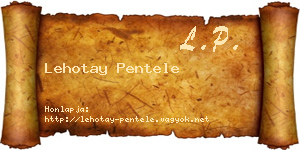 Lehotay Pentele névjegykártya